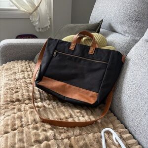 Elegant Black and Brown Shoulder Bag